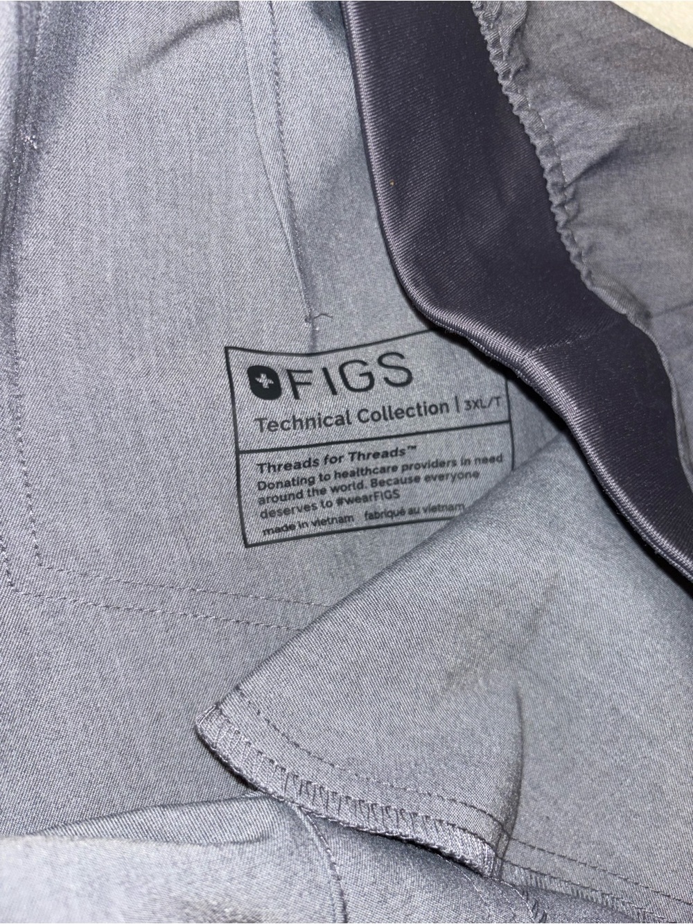 FIGS women’s Gray Scrub Pants - Drawstring Waist NWT - Picture 4 of 5